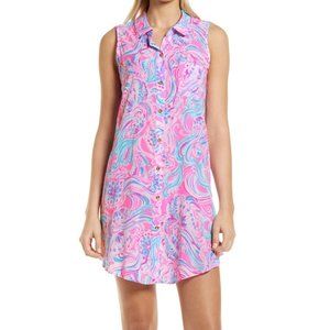 Lilly Pulitzer Sleeveless Natalie Cover-Up Prosecco Pink Don't be Jelly